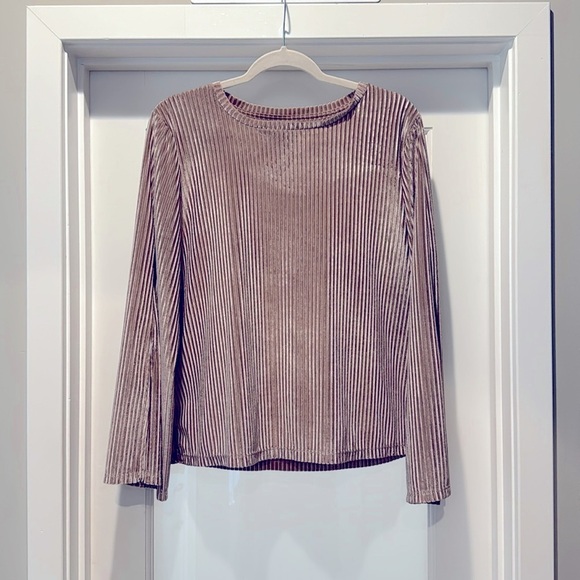 DANTELLE Pink Ribbed Blouse with Split loose Sleeves, size L, Boho, trendy & fun - Picture 1 of 6